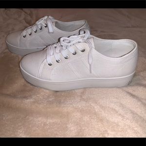 White platform sneakers